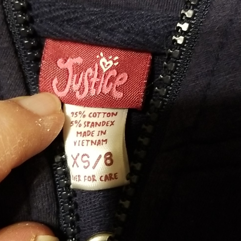 Justice blue/white zip sweatshirt - Picture 5 of 5